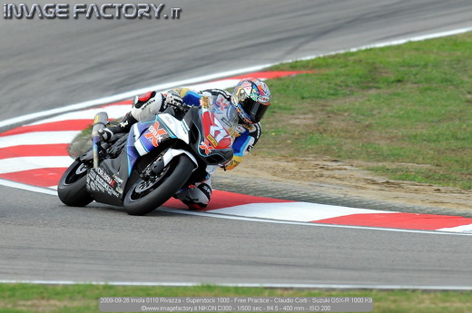 2009-09-26 Imola 0110 Rivazza - Superstock 1000 - Free Practice - Claudio Corti - Suzuki GSX-R 1000 K9